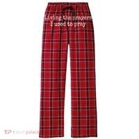 Living The Prayers I Used To Pray Women's Flannel Plaid Pajama Pants thumb 0