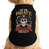 Let The Pirate Shenanigans Begins Crossbones Freebooter Trending Skeleton Skull Doggie Tank thumb 0