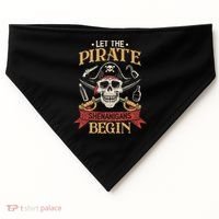 Let The Pirate Shenanigans Begins Crossbones Freebooter Trending Skeleton Skull USA-Made Doggie Bandana thumb 0