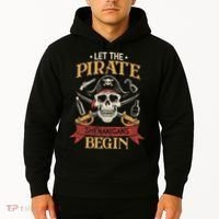 Let The Pirate Shenanigans Begins Crossbones Freebooter Trending Skeleton Skull Hoodie thumb 2