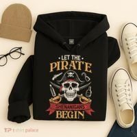 Let The Pirate Shenanigans Begins Crossbones Freebooter Trending Skeleton Skull Hoodie thumb 4