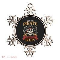 Let The Pirate Shenanigans Begins Crossbones Freebooter Trending Skeleton Skull Ornament thumb 0