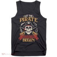 Let The Pirate Shenanigans Begins Crossbones Freebooter Trending Skeleton Skull Tank Top thumb 0