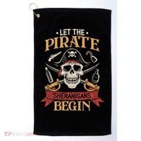 Let The Pirate Shenanigans Begins Crossbones Freebooter Trending Skeleton Skull Golf Towel thumb 0