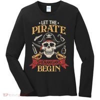 Let The Pirate Shenanigans Begins Crossbones Freebooter Trending Skeleton Skull Women's Long Sleeve Shirt thumb 0