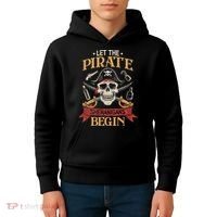 Let The Pirate Shenanigans Begins Crossbones Freebooter Trending Skeleton Skull Kids Hoodie thumb 4