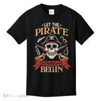 Let The Pirate Shenanigans Begins Crossbones Freebooter Trending Skeleton Skull Kids T-Shirt thumb 0
