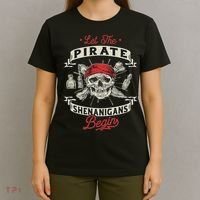 Let The Pirate Shenanigans Begin Crossbones Freebooter T-Shirt thumb 4