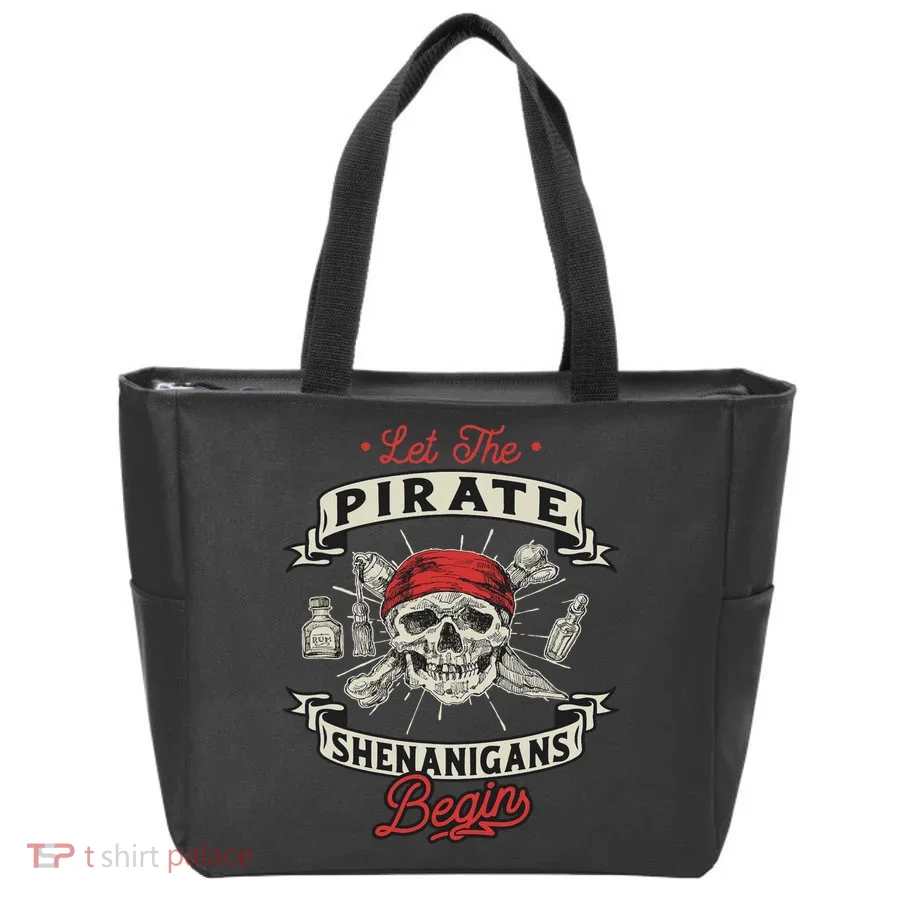 Let The Pirate Shenanigans Begin Crossbones Freebooter Tote Bag