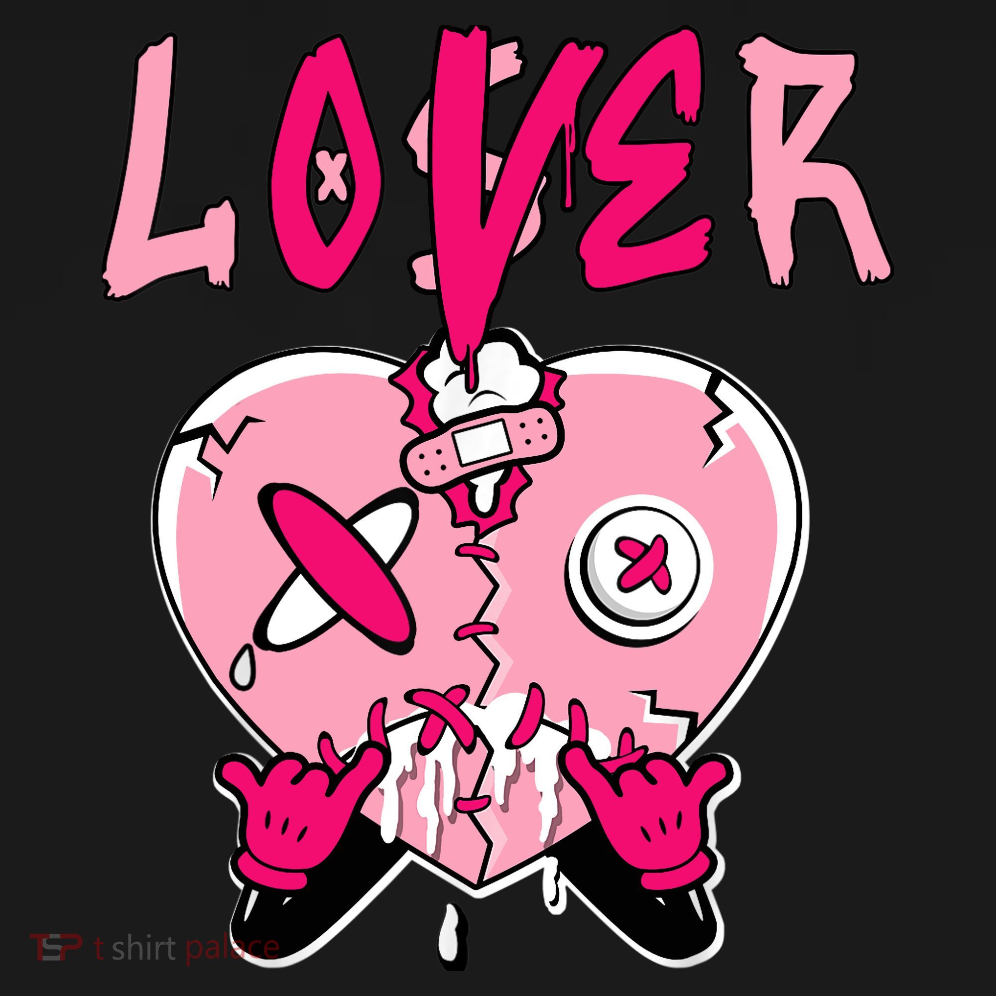 Low Triple Pink Tee Loser Lover Heart Dripping Triple Pink Ornament
