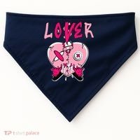 Low Triple Pink Tee Loser Lover Heart Dripping Triple Pink USA-Made Doggie Bandana thumb 0