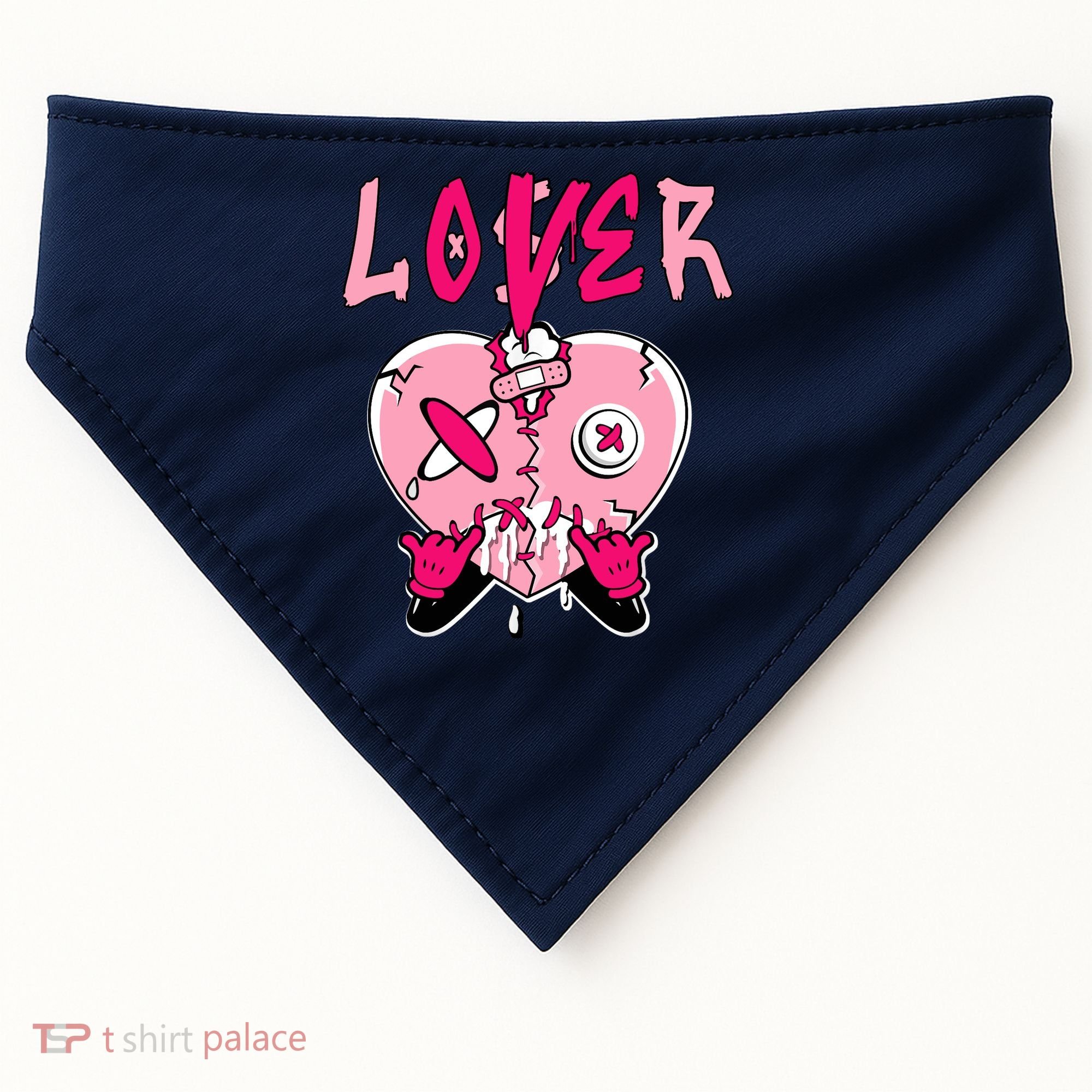Low Triple Pink Tee Loser Lover Heart Dripping Triple Pink USA-Made Doggie Bandana