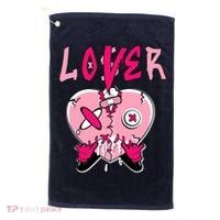 Low Triple Pink Tee Loser Lover Heart Dripping Triple Pink Golf Towel thumb 0