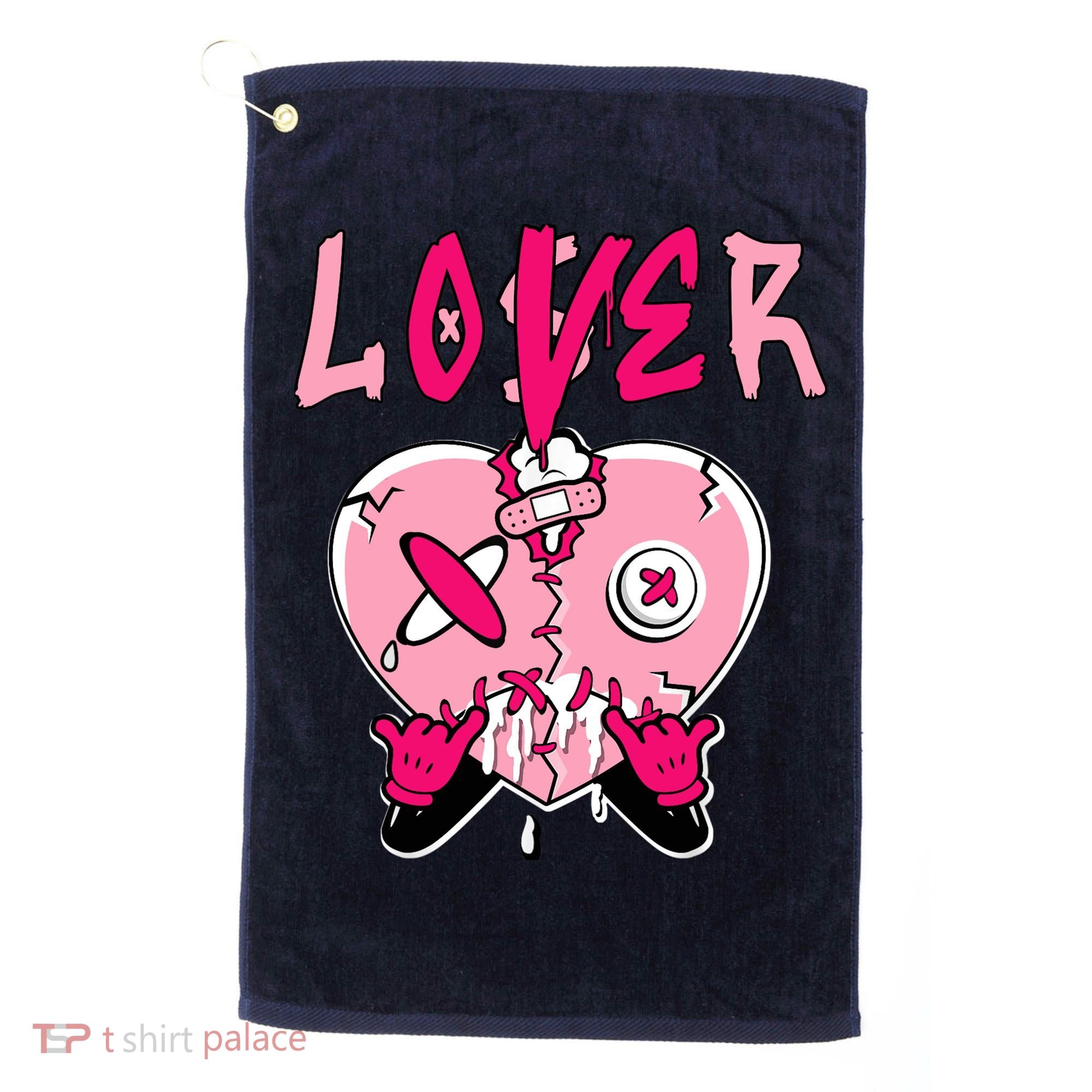 Low Triple Pink Tee Loser Lover Heart Dripping Triple Pink Golf Towel