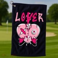 Low Triple Pink Tee Loser Lover Heart Dripping Triple Pink Golf Towel thumb 1