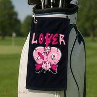 Low Triple Pink Tee Loser Lover Heart Dripping Triple Pink Golf Towel thumb 2