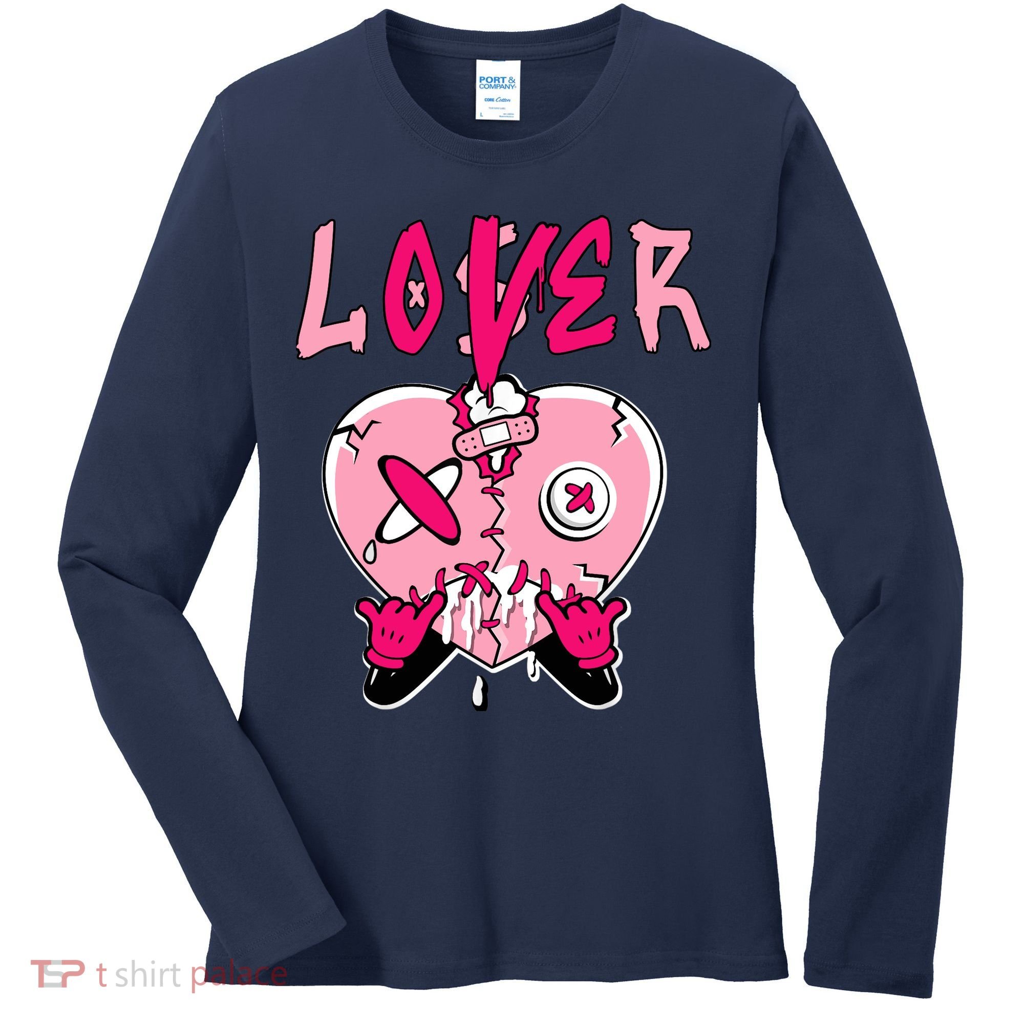 Low Triple Pink Tee Loser Lover Heart Dripping Triple Pink Women's Long Sleeve Shirt