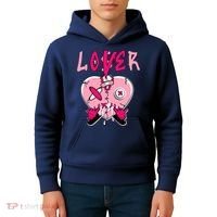 Low Triple Pink Tee Loser Lover Heart Dripping Triple Pink Kids Hoodie thumb 4
