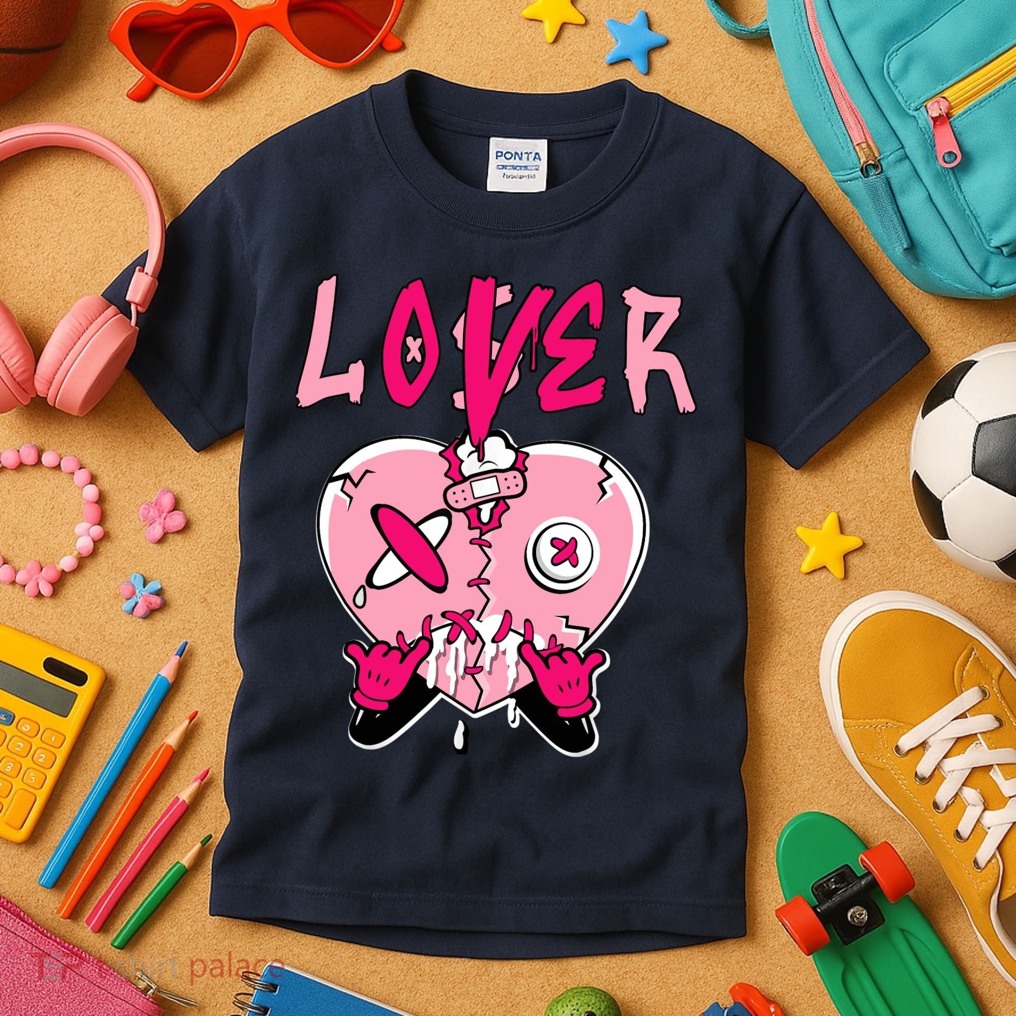 Low Triple Pink Tee Loser Lover Heart Dripping Triple Pink Kids T-Shirt