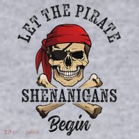 Let The Pirate Shenanigans Begin Funny Pirate Skull Skeleton Women's Sweatshirt thumb 2