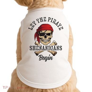Let The Pirate Shenanigans Begin Funny Pirate Skull Skeleton Doggie Tank