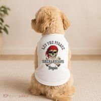 Let The Pirate Shenanigans Begin Funny Pirate Skull Skeleton Doggie Tank thumb 2