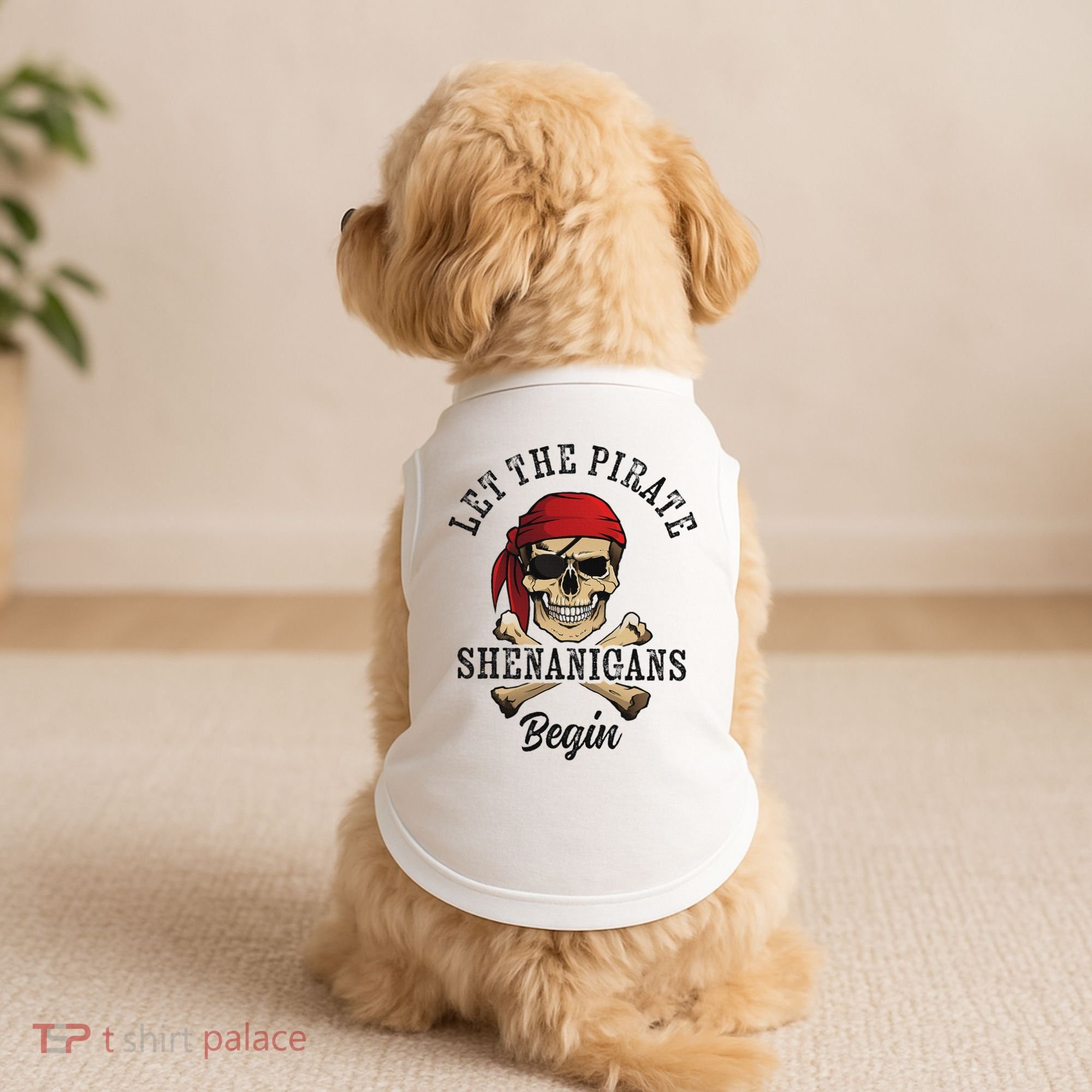 Let The Pirate Shenanigans Begin Funny Pirate Skull Skeleton Doggie Tank