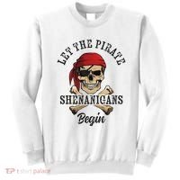 Let The Pirate Shenanigans Begin Funny Pirate Skull Skeleton Sweatshirt thumb 0
