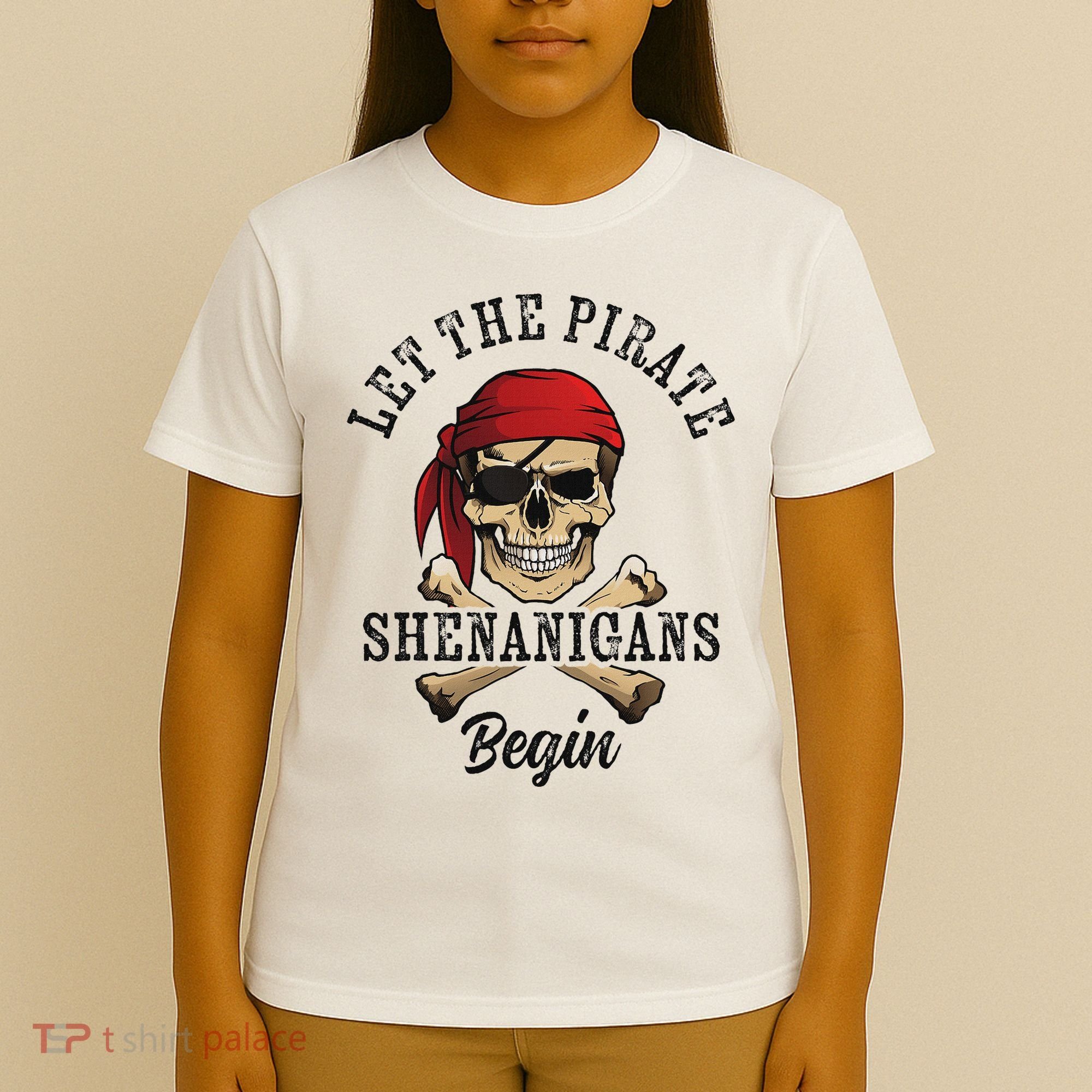 Let The Pirate Shenanigans Begin Funny Pirate Skull Skeleton T-Shirt