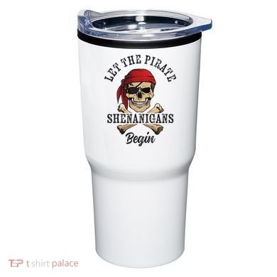 Let The Pirate Shenanigans Begin Funny Pirate Skull Skeleton Tumbler