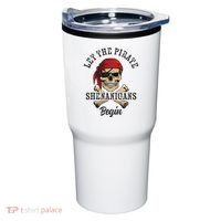 Let The Pirate Shenanigans Begin Funny Pirate Skull Skeleton Tumbler thumb 0