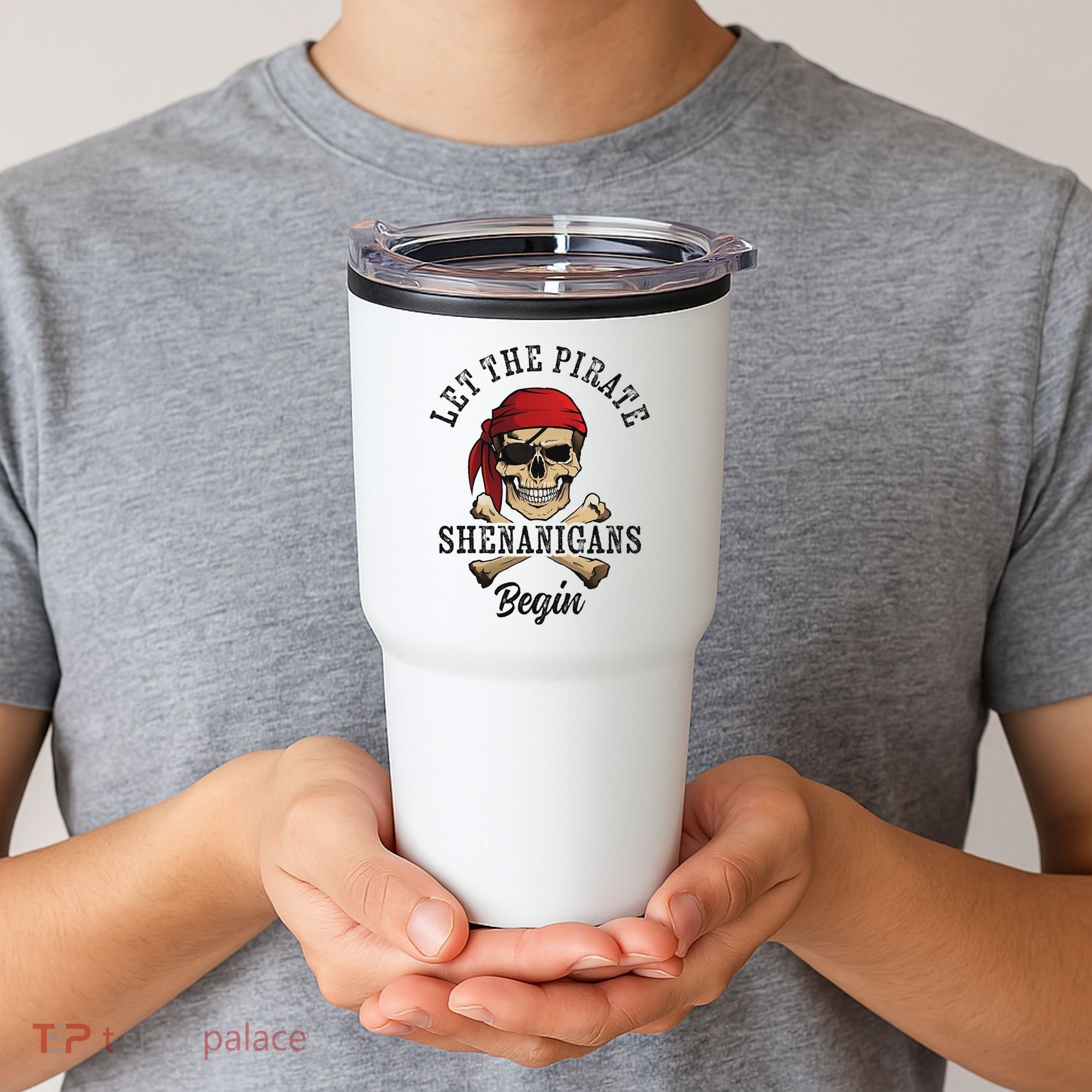 Let The Pirate Shenanigans Begin Funny Pirate Skull Skeleton Tumbler
