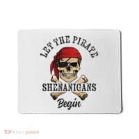 Let The Pirate Shenanigans Begin Funny Pirate Skull Skeleton Mousepad thumb 0