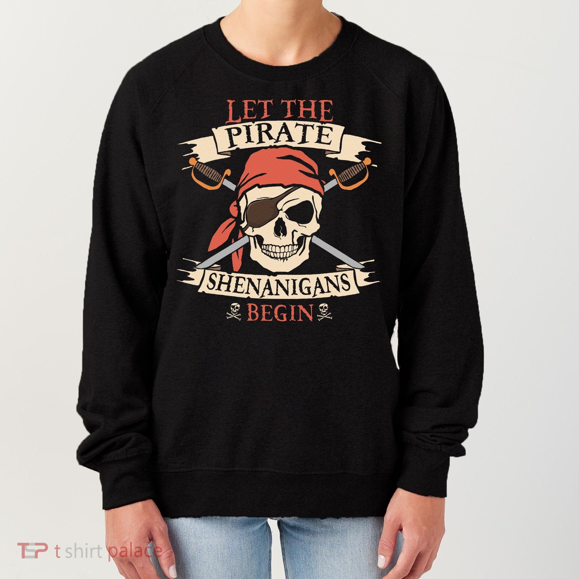 Let The Pirate Shenanigans Begin Halloween Skull Bandana Women's Sweatshirt