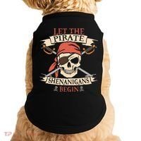 Let The Pirate Shenanigans Begin Halloween Skull Bandana Doggie Tank thumb 0