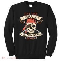 Let The Pirate Shenanigans Begin Halloween Skull Bandana Sweatshirt thumb 0