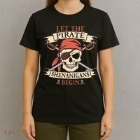 Let The Pirate Shenanigans Begin Halloween Skull Bandana T-Shirt thumb 4
