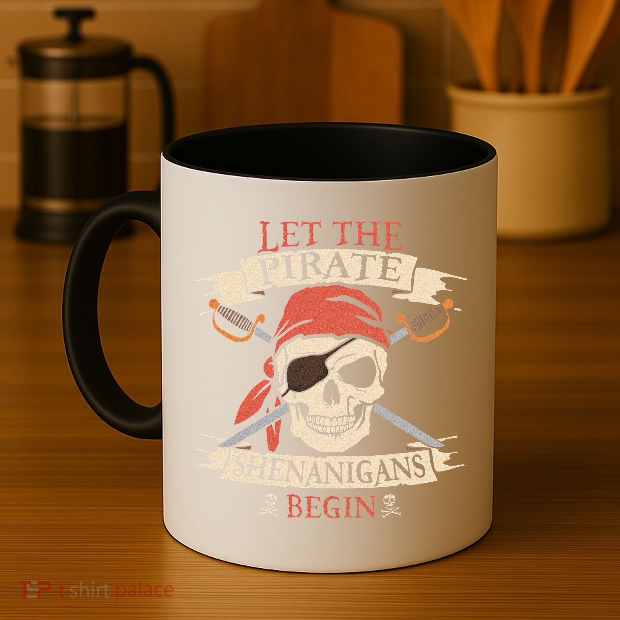 Let The Pirate Shenanigans Begin Halloween Skull Bandana Coffee Mug