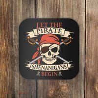 Let The Pirate Shenanigans Begin Halloween Skull Bandana Coaster thumb 0