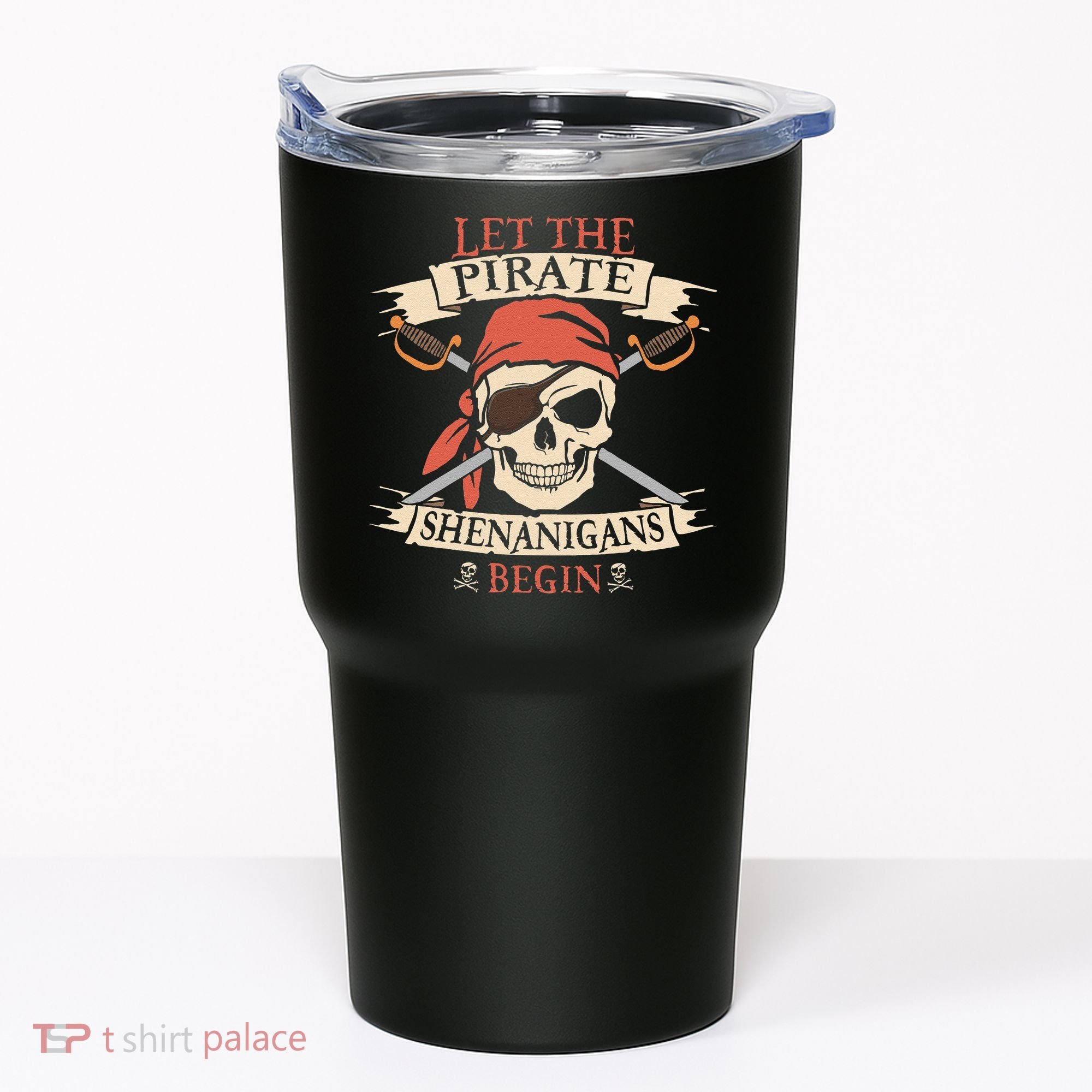 Let The Pirate Shenanigans Begin Halloween Skull Bandana Tumbler