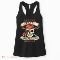 Let The Pirate Shenanigans Begin Halloween Skull Bandana Women's Tank Top thumb 0