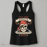 Let The Pirate Shenanigans Begin Halloween Skull Bandana Women's Tank Top thumb 3