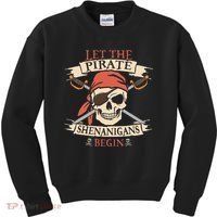 Let The Pirate Shenanigans Begin Halloween Skull Bandana Kids Sweatshirt thumb 0