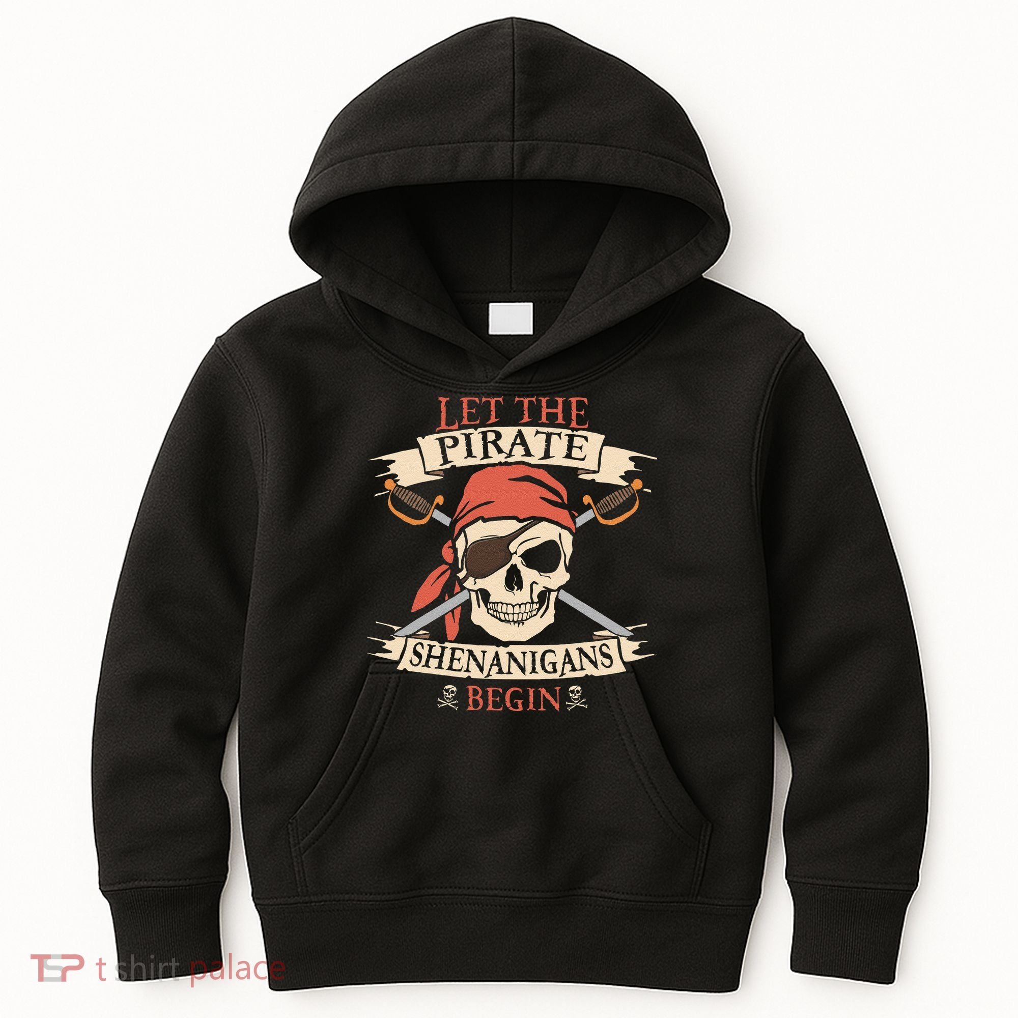 Let The Pirate Shenanigans Begin Halloween Skull Bandana Kids Hoodie