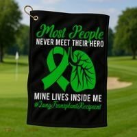 Lung Transplant Recipient Lung Transplant Survivor Golf Towel thumb 1