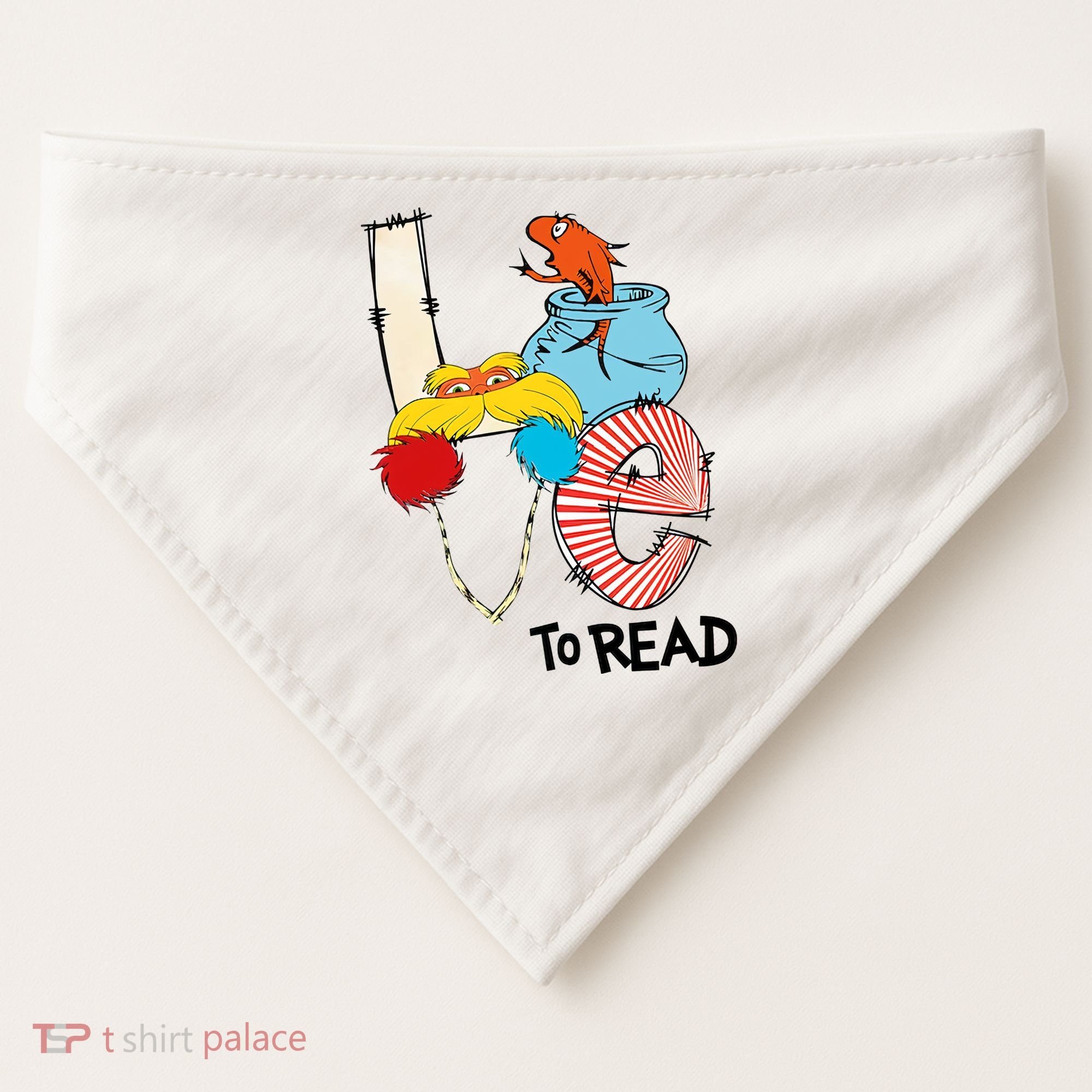 Love To Read Day Teacher Life Read Across America Day USA-Made Doggie Bandana