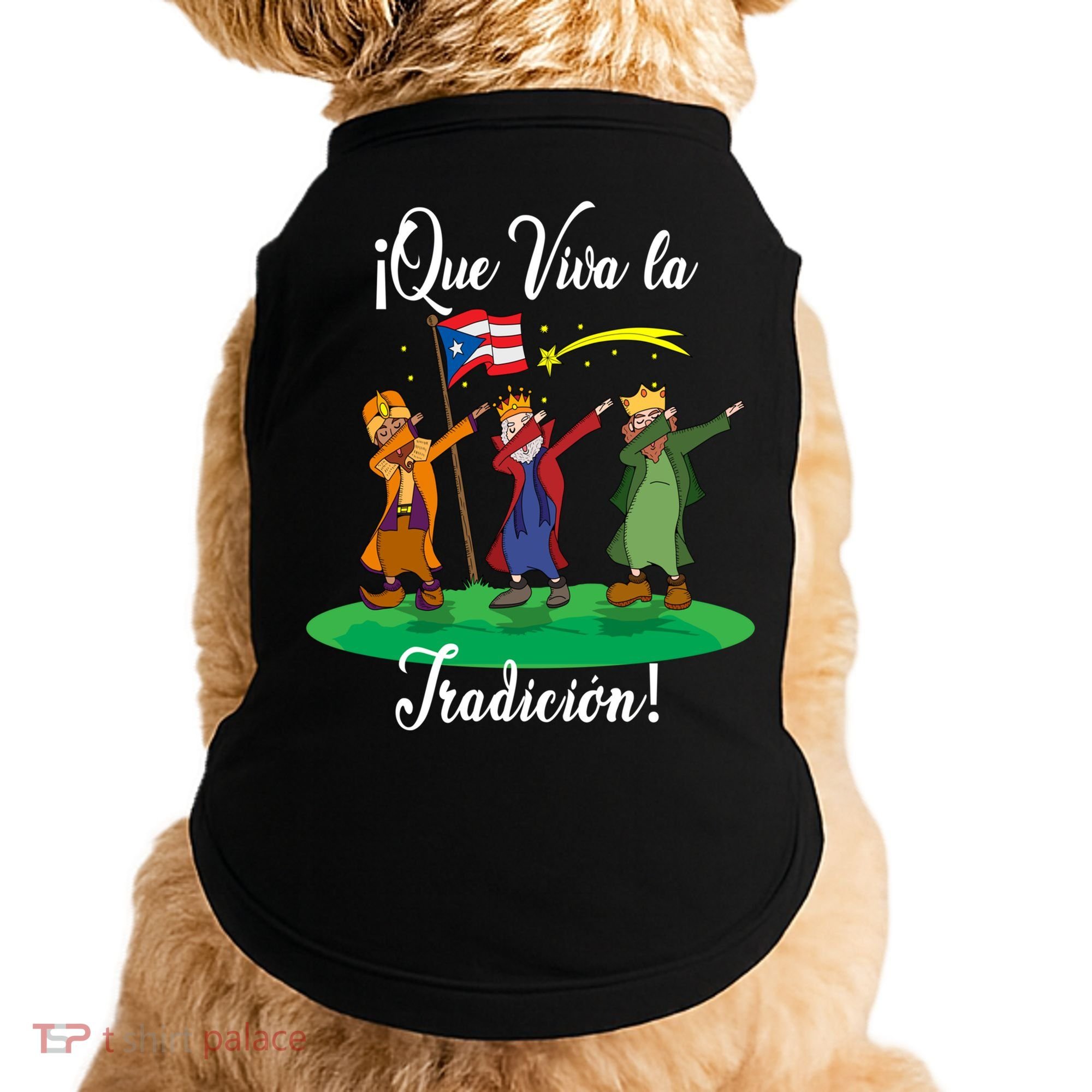 Los Tres Reyes Magos Three Wise Kings Dabbing Christmas Funny Gift Doggie Tank