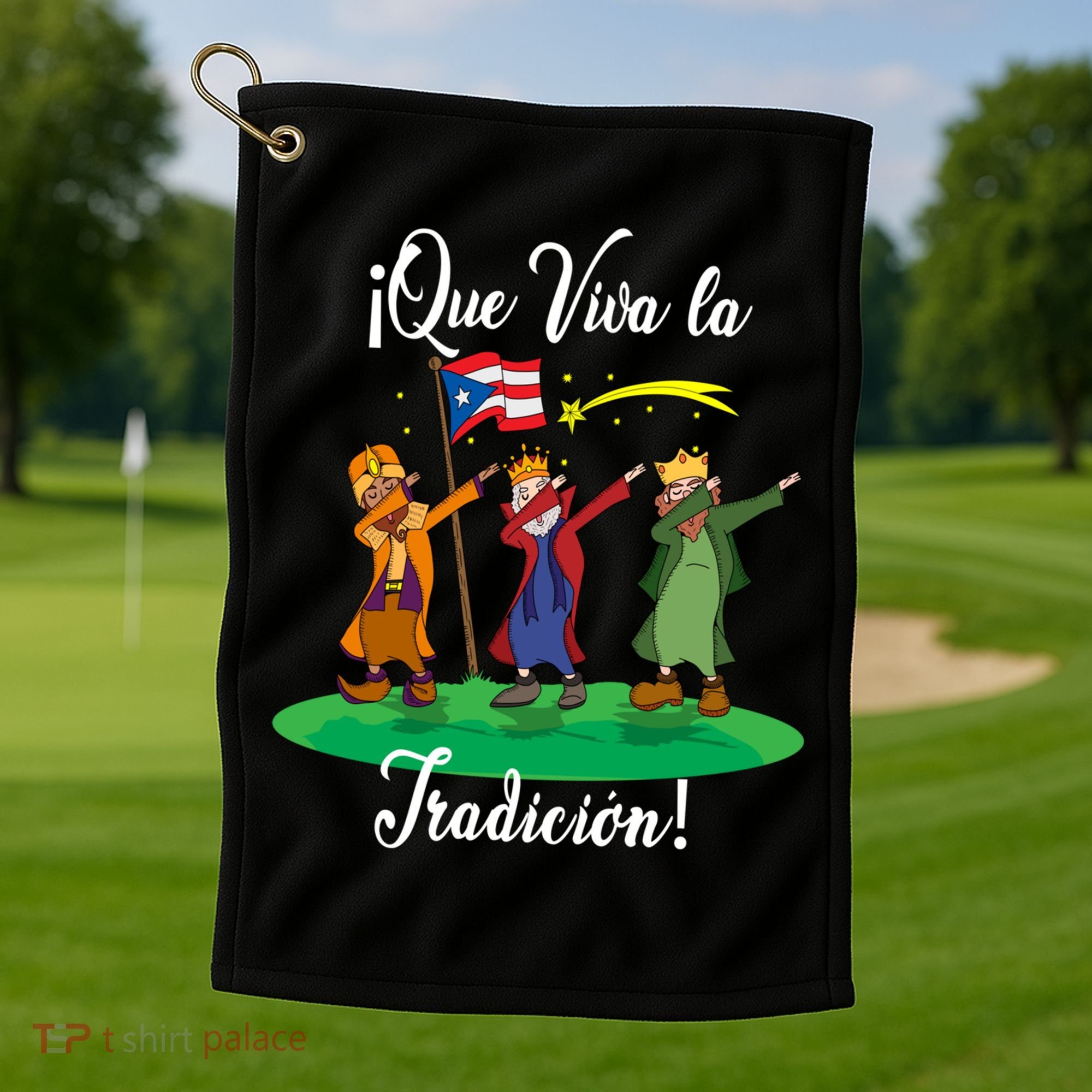 Los Tres Reyes Magos Three Wise Kings Dabbing Christmas Funny Gift Golf Towel