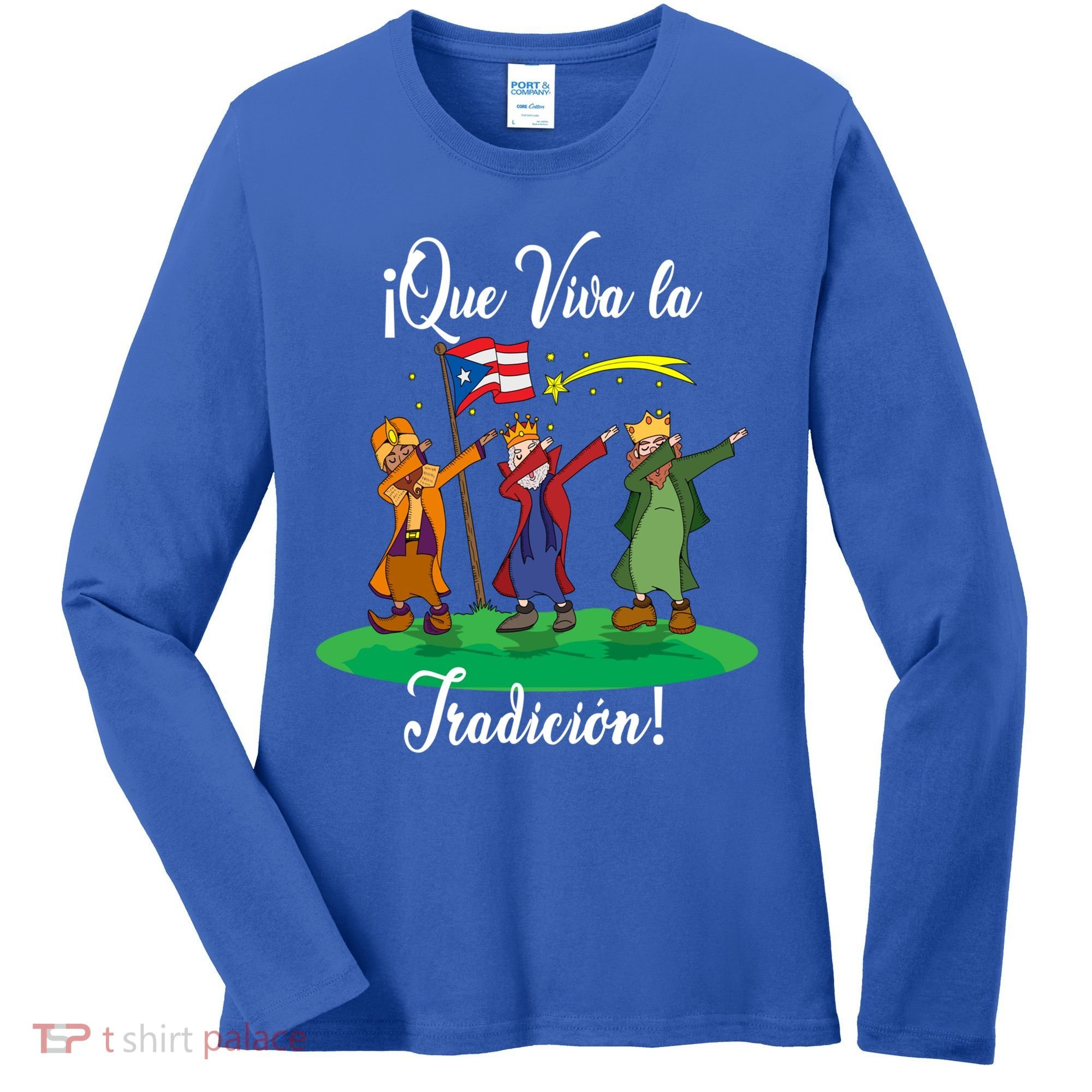 Los Tres Reyes Magos Three Wise Kings Dabbing Christmas Funny Gift Women's Long Sleeve Shirt