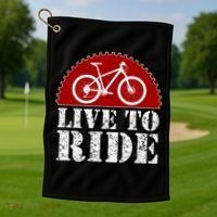 Live To Ride Biking Golf Towel thumb 1